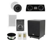 Theater Solutions 5.1 Home Theater 8 Ceiling and Wall Speakers Center 8 Powered Sub and More TS80CWC51SET3