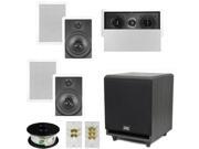 Theater Solutions 5.1 Home Theater 8 In Wall Speaker Set with Center 10 Powered Sub and More TS80WL51SET5