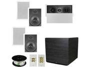 Theater Solutions 5.1 Home Theater 8 In Wall Speaker Set with Center 15 Powered Sub and More TS80WL51SET8
