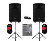 Mackie THUMP12 Powered 12 Loudspeakers Bluetooth Mixer Cables and Stands 2000 Watts THUMP12SET5B