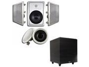 Acoustic Audio HT 85 In Wall Ceiling 5.1 Home Theater 8 Speakers and 6.5 Powered Sub HT 85 PS6