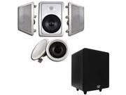 Acoustic Audio HT 85 In Wall Ceiling 5.1 Home Theater 8 Speakers and 6.5 Powered Sub HT 85 CS65B
