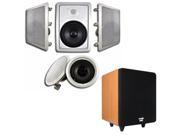 Acoustic Audio HT 85 In Wall Ceiling 5.1 Home Theater 8 Speakers and 6.5 Powered Sub HT 85 CS65C