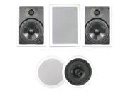 Theater Solutions TSCS 85 1000 Watt 5CH 8 In Wall Ceiling Home Theater Speaker System