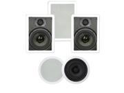 Theater Solutions TSS 65 1250 Watt 5CH 6.5 In Wall Ceiling Home Theater Speaker System