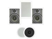 Theater Solutions TS 85 1250 Watt 5CH 8 In Wall Ceiling Home Theater Speaker System