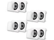 Acoustic Audio CS I82S In Wall Ceiling 8 Speakers 4 Pair Pack Home Theater 2400 Watts CS I82S 4PR