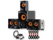 Acoustic Audio AA5170 Home 5.1 Bluetooth Speaker System with Optical Input and 5 Extension Cables