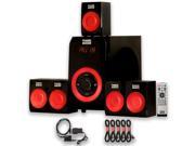 Acoustic Audio AA5180 Home 5.1 Bluetooth Speaker System with Optical Input and 5 Extension Cables