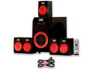 Acoustic Audio AA5180 Home Theater 5.1 Bluetooth Speaker System with FM and 2 Extension Cables