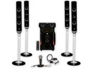Acoustic Audio AAT1000 Tower 5.1 Speaker System with Optical Input and Microphone