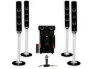 Acoustic Audio AAT1000 Tower 5.1 Speaker System with Mic and Powered Subwoofer