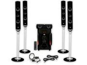 Acoustic Audio AAT1000 Tower 5.1 Speaker System with Optical Input and 2 Extension Cables