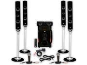 Acoustic Audio AAT1000 Tower 5.1 Speaker System with Bluetooth 2 Mics and 2 Extension Cables