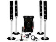 Acoustic Audio AAT1000 Tower 5.1 Speaker System with Bluetooth Optical Input and Mic