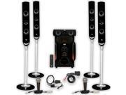 Acoustic Audio AAT1000 Tower 5.1 Speaker System with Bluetooth Optical Input and 2 Mics