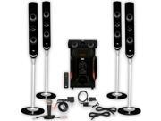 Acoustic Audio AAT1000 Tower 5.1 Speakers with Bluetooth Optical Input Mic and 2 Extension Cables
