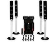 Acoustic Audio AAT1000 Tower 5.1 Home Speaker System with Powered Sub and 5 Extension Cables