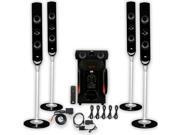 Acoustic Audio AAT1000 Tower 5.1 Speaker System with Bluetooth Optical Input and 5 Extension Cables