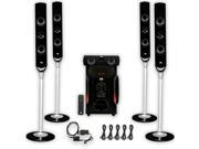 Acoustic Audio AAT1000 Tower 5.1 Speaker System with Optical Input and 5 Extension Cables
