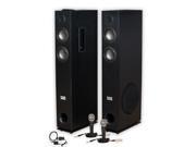 Acoustic Audio TSi400 Bluetooth Powered Floorstanding Tower Multimedia Speakers with Optical Input and Mics TSi400DM2