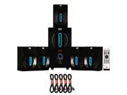 Blue Octave B52 Home Theater Powered 5.1 Bluetooth Speaker System with FM and 5 Extension Cables