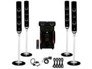 Acoustic Audio AAT1000 Tower 5.1 Speaker System with Bluetooth Optical Input and 4 Extension Cables