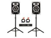 Acoustic Audio GX 450 DJ Speakers Amplifier Stands and Cables 2 Way for PA Karaoke Home