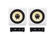 Acoustic Audio HD S10 In Wall 10 Home Theater Passive Subwoofers 2 Speaker and 2 Amplifier Set
