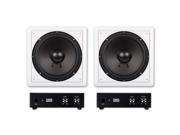 2 Acoustic Audio IWS10 In Wall Ceiling 10 Home Theater Passive Subwoofers and 2 Amplifiers IWS10A 2S