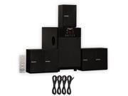 Theater Solutions TS509 Home Theater 5.1 Speaker Surround System with Four 25 Extension Cables