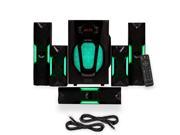 Theater Solutions TS524 Deluxe 5.1 Speaker System with LED Lights and 2 Extension Cables