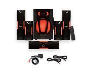 Theater Solutions TS523 Deluxe 5.1 Speaker System with LED Lights Bluetooth and 2 Ext. Cables