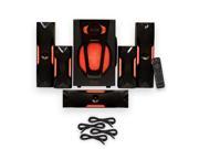 Theater Solutions TS523 Deluxe 5.1 Speaker System with LED Lights and 4 Extension Cables