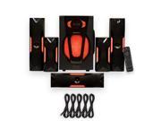 Theater Solutions TS523 Deluxe 5.1 Speaker System with LED Lights and 5 Extension Cables