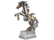 Silver Toned Standing Horse Figurine w/ Gold Brushed Bridle