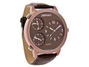 UPC 728554001068 product image for Surface Mens XL Three Time Zone Copper Finish Brown Leather Quartz Watch 32051 | upcitemdb.com