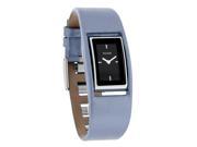 Pulsar Ladies Black Dial Light Blue Leather Strap Quartz Watch PEG693