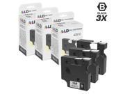 Compatible Dymo 40910 Set of 3 Black on Clear Tapes
