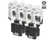 Compatible Dymo 40910 Set of 4 Black on Clear Tapes