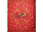 Celtic Wolf Tapestry-Spread-Versatile Decor-108 x 88-Red