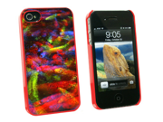 Multi-colored Fishes - One Fish Two Red Blue Green - Snap On Hard Protective Case For Apple Iphone 4 4s - Red