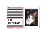 I Love Heart Elephants - Snap On Hard Protective Case for Apple iPad 2 3 4 - Pink I Love Heart Elephants - Snap On Hard Protective Case for Apple iPad 2 3 4 - Pink