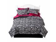 Xhilaration Full Bed In Bag Black Zebra Stripe Comforter Sheet Sham Reversible