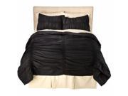 Xhilaration Full Queen Bed Coverlet Coal Black Ruched Comforter Bedspread Cover