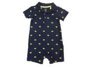 Carters Infant Boys Navy Blue Collared Yellow Submarine Romper 9m
