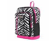 Trans by Jansport Overexposed Megahertz Backpack Zebra Pattern & Hot Pink Accent