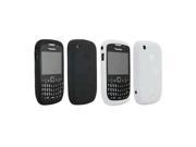 Black White OEM BlackBerry Skin Gel Case for 8520 8530 Curve2 9300 9330 Curve 3G 2 Pack