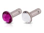 White Diamonds Crystal Pins for 3.5mm Devices Pink and Clear