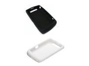 2 Pack OEM BlackBerry 9520 9550 Storm2 Silicon Skin Case White Black